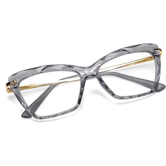CAT eye glasses frame clear lenses eyewear women - Grey main image 6
